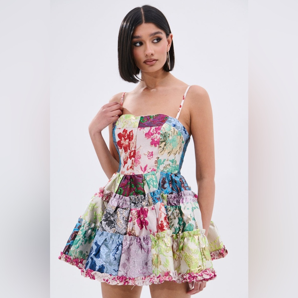 Floral Patchwork Mini Dress